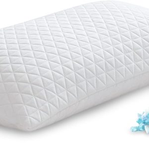 Shredded Memory Foam Pillows, Bed Pillows for Sleeping, Medium Pillows Standard/Queen Size Pillow for Side Back Stomach Sleepers, Neck Support Pillow with Washable Removable Cover (1 Pack-3)