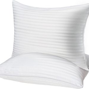 Hotel Collection Bed Pillows for Sleeping, Bed Pillows  Size Set of 2,Gusseted Pillow for Back, Stomach or Side Sleepers (Bright White)