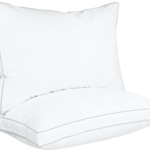 Bed Pillows for Sleeping Queen Size (White), Set of 2, Cooling Hotel Quality, Gusseted Pillow for Back, Stomach or Side Sleepers