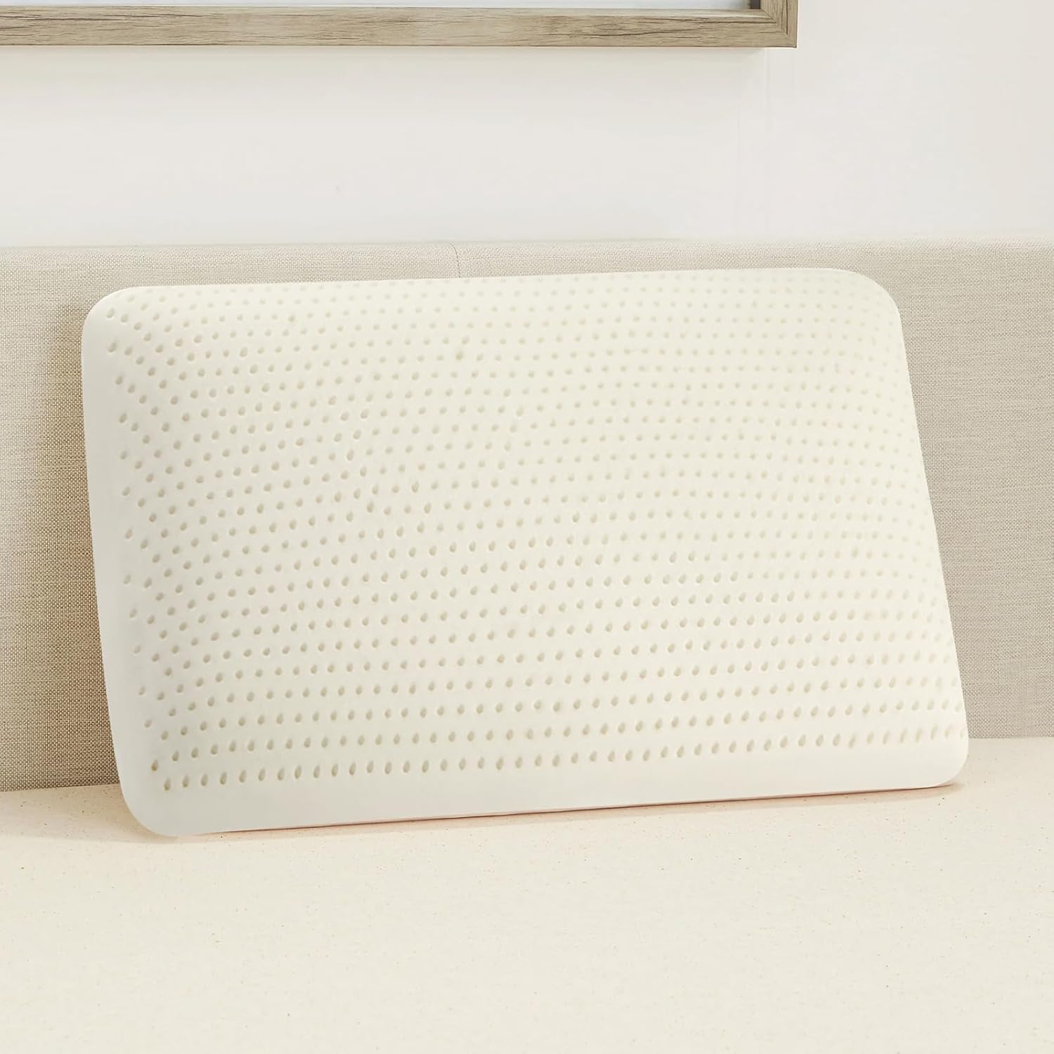 100% Natural Premium Latex Pillow,Bed Pillow for Sleeping with Removable Cotton Cover, Helps Relieve Pressure, Breathable, Pressure Relief, Durable, Best Gift (Queen Size)