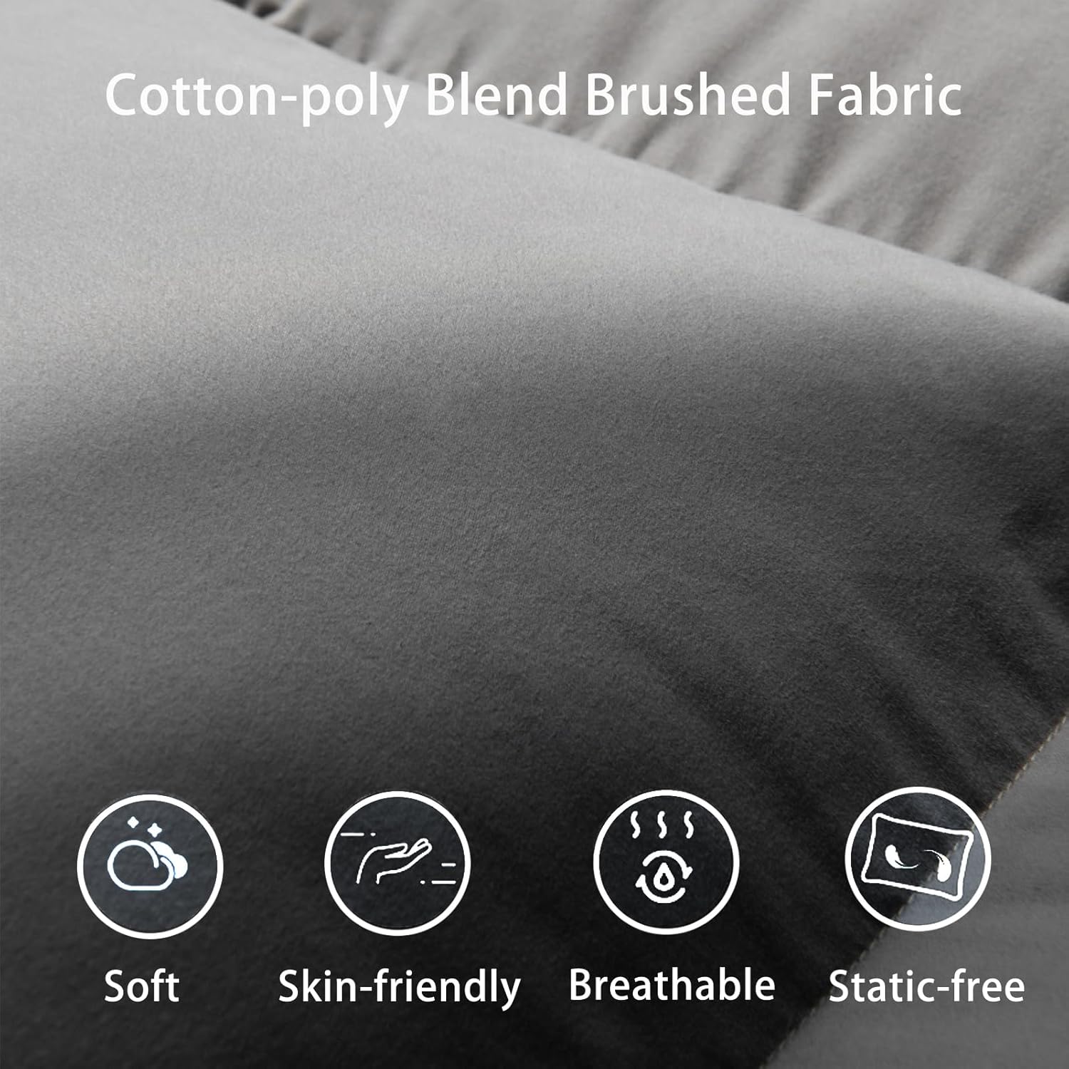 Luxury Gray Down Comforter Queen Size - Down and Feather Fiber Core for All Seasons - Soft and Medium Warmth Hotel Collection Duvet Insert - Fluffy and Cozy,Queen (90 X 90”) - Image 2